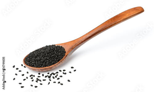 black cumin seeds isolated on the white background