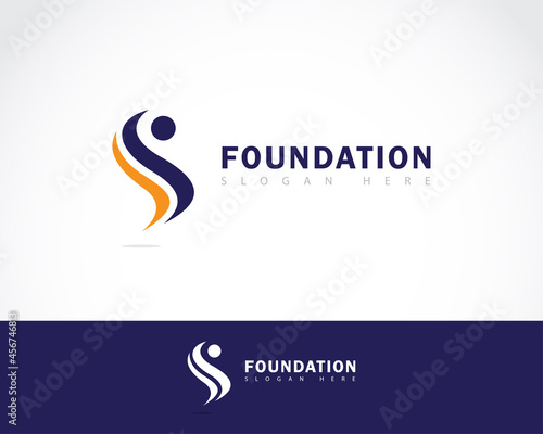 foundation logo creative people abstract sign symbol