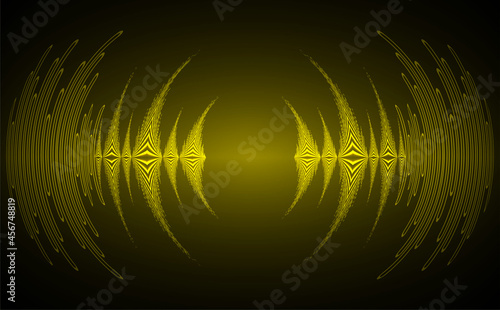 Sound waves oscillating dark light