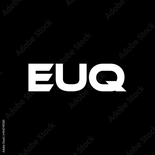 EUQ letter logo design with black background in illustrator, vector logo modern alphabet font overlap style. calligraphy designs for logo, Poster, Invitation, etc.