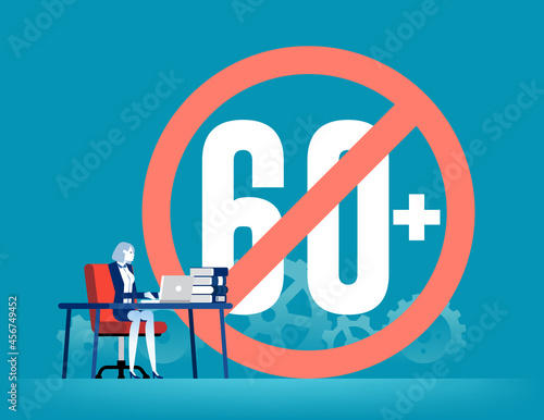 Ageism social problem. Aging process vector concept