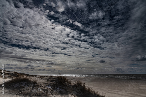 Cloudy sky over Baltic sea.