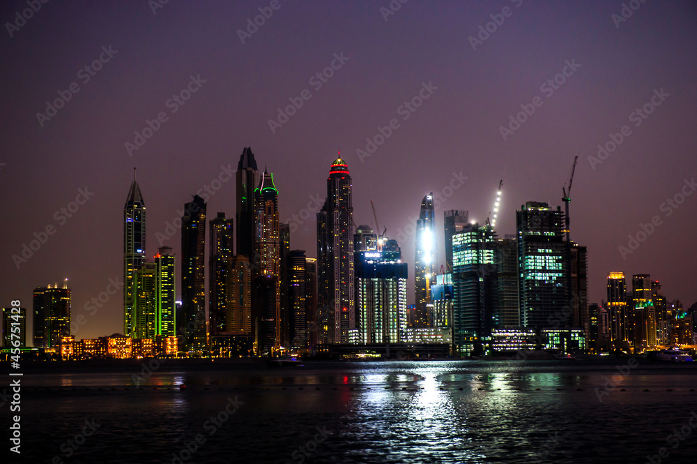View of modern skyscrapers in Jumeirah beach residence View of modern skyscrapers in Jumeirah beach residence