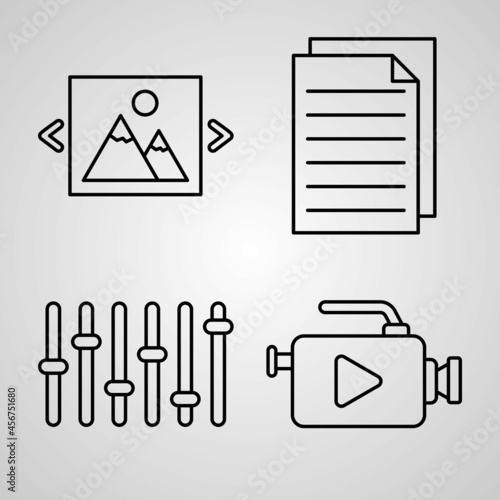 Home Screen Apps Symbol Collection On White background Home Screen Apps Outline Icons