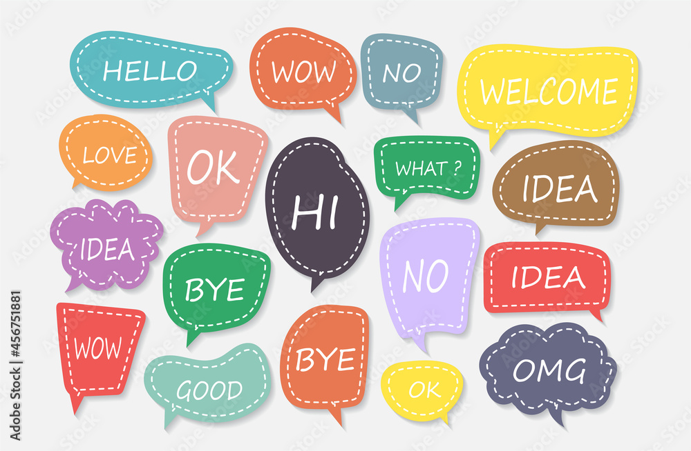 speech bubble cut paper design template. Vector