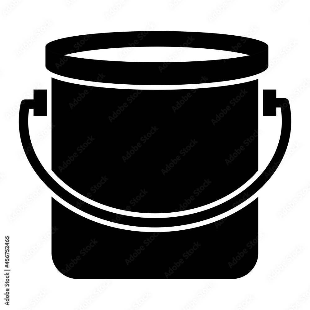 Vector Bucket Glyph Icon Design Vector Bucket Glyph Icon Design