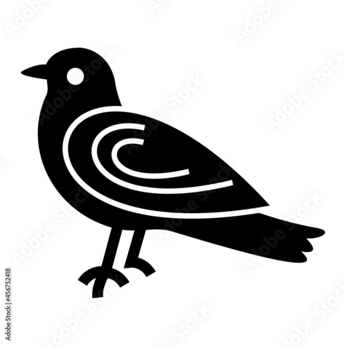 Vector Bird Glyph Icon Design