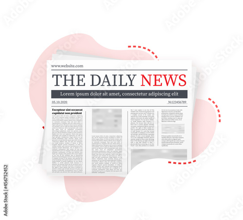 Vector mock up of a blank daily newspaper. Fully editable whole newspaper in clipping mask. Vector stock illustration.