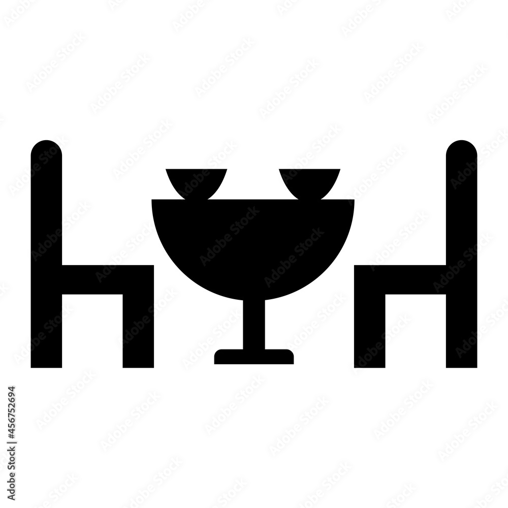Vector Dining Table Glyph Icon Design Vector Dining Table Glyph Icon Design