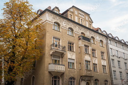 Art Nouveau Buildings in Ainmillerstrasse Street - Munich, Bavaria, Germany photo
