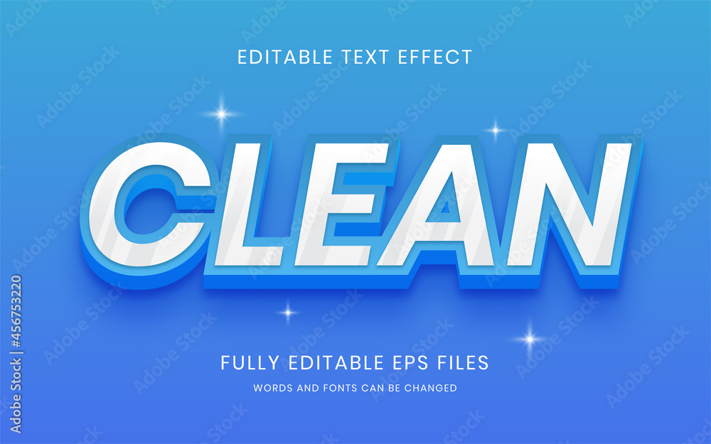 Clean 3d Text Effect Editable