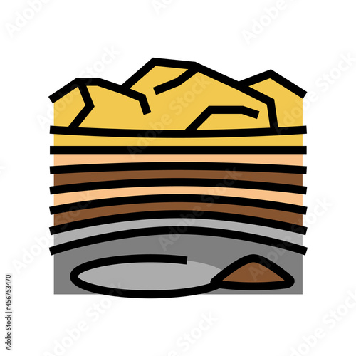 opencast goldmine color icon vector. opencast goldmine sign. isolated symbol illustration