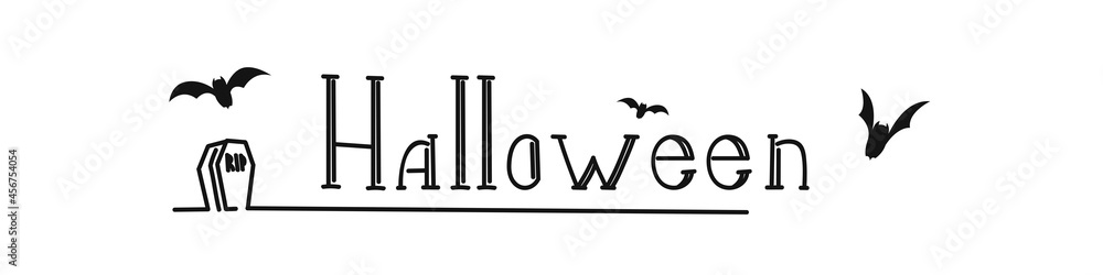Halloween background vector black horror doodle font, dark celebration black and white illustration. Halloween background vector black horror doodle font, dark celebration black and white illustration.