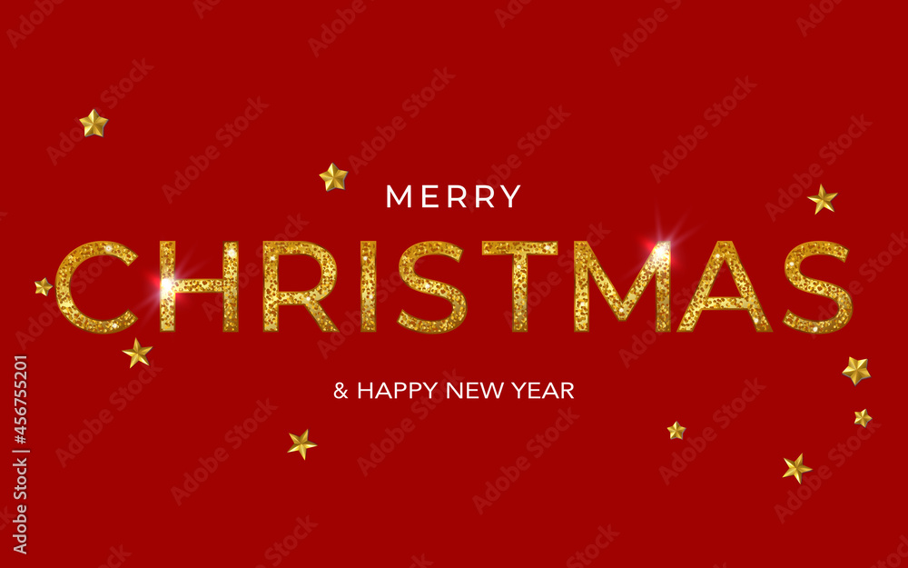 Merry Christmas letters with golden glitter effect Merry Christmas letters with golden glitter effect