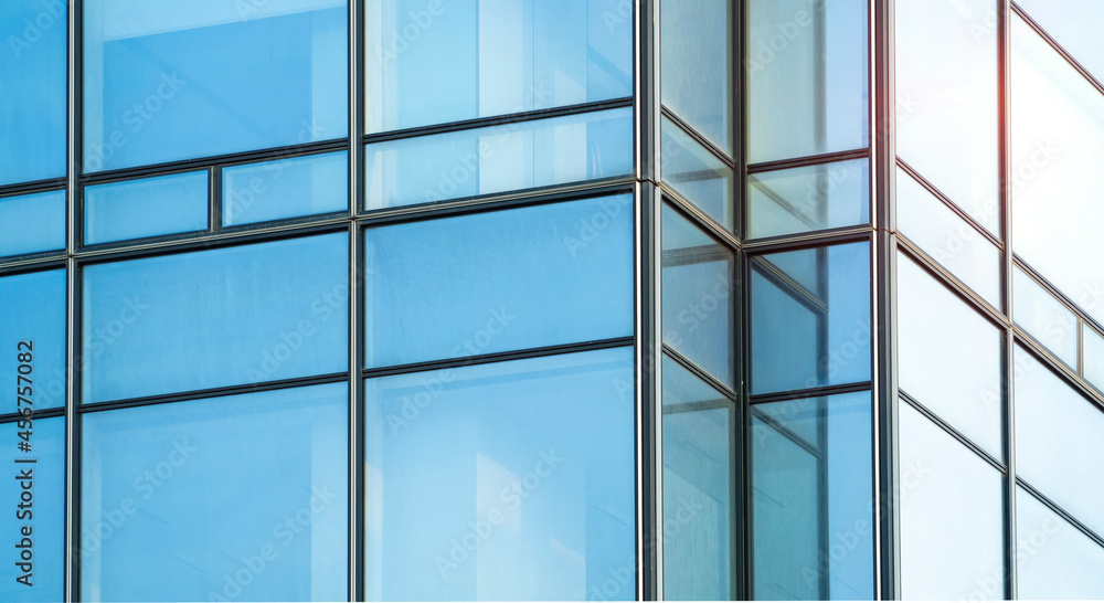 Architecture details Modern Building Glass facade Business background