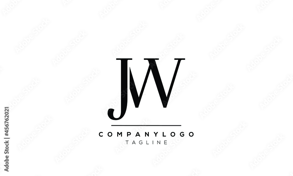 Fototapeta premium Abstract Letter Initial JW WJ Vector Logo Design Template.