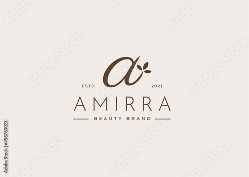 letter A logo design template, feminine style, Vector illustrations