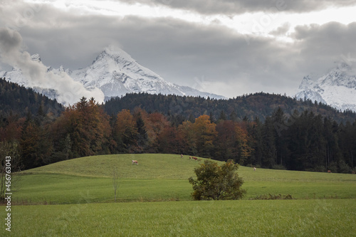 Autumn scenery in the Bavarian Mountains