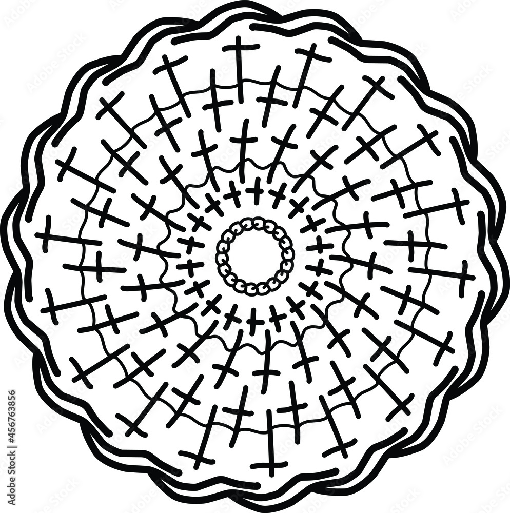 Floral Graphic Elements Mandala Black and White