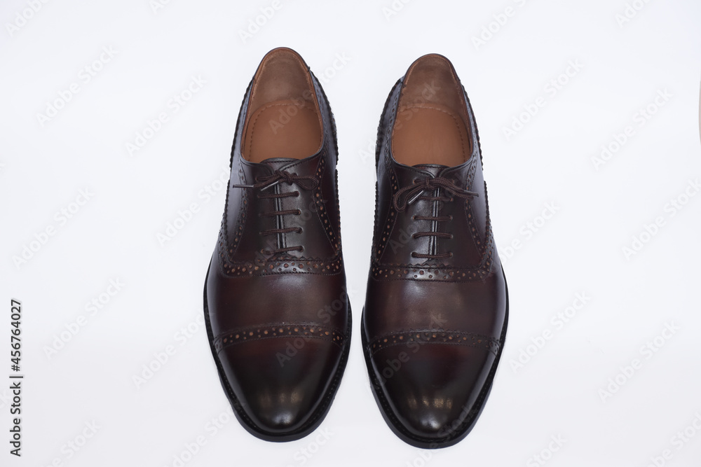 pair of dark brown shoes