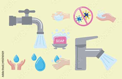 global handwashing day nine icons