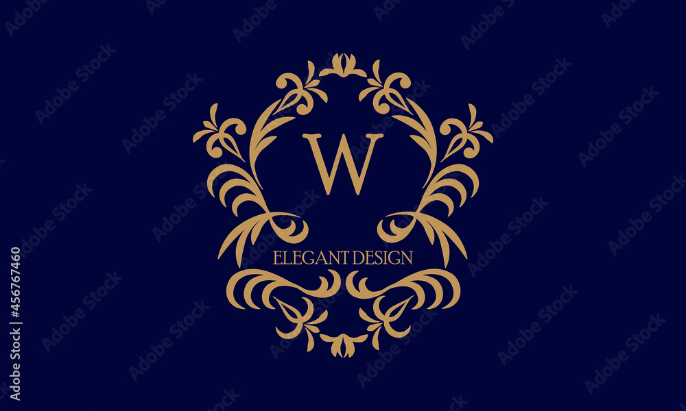 Exquisite monogram template with the initial letter W. Logo for cafe, bar, restaurant, invitation. Elegant company brand sign design. Exquisite monogram template with the initial letter W. Logo for cafe, bar, restaurant, invitation. Elegant company brand sign design.