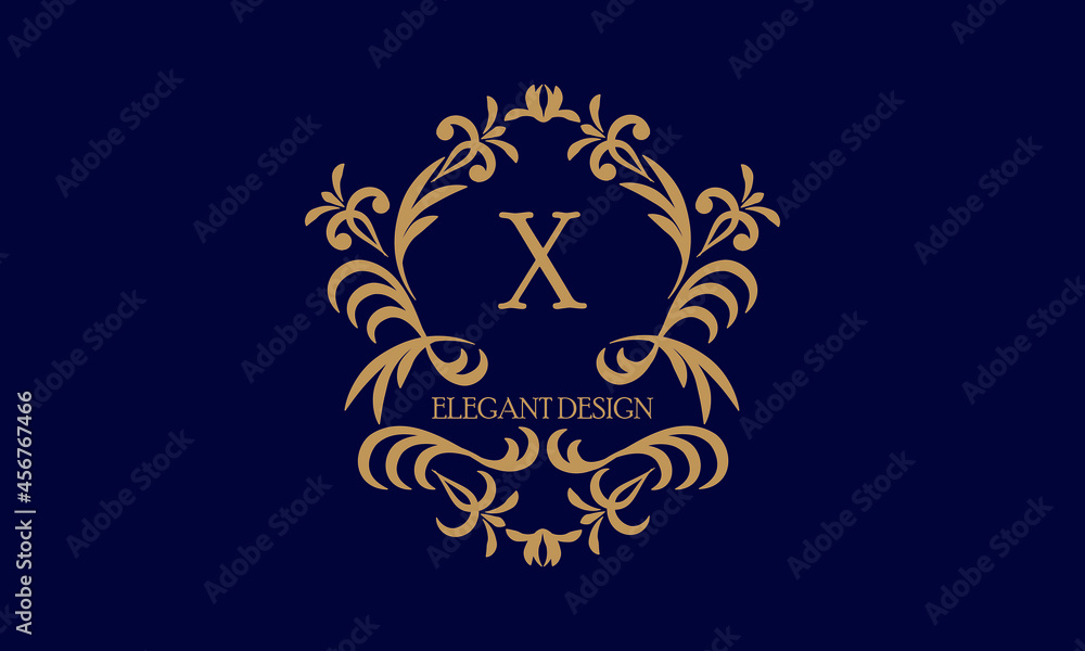 Exquisite monogram template with the initial letter X. Logo for cafe, bar, restaurant, invitation. Elegant company brand sign design.