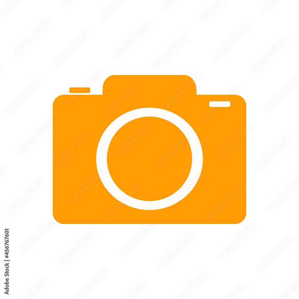 a warning/orange camera single icon isolated white background a warning/orange camera single icon isolated white background
