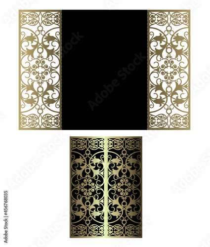 invitation or greeting card with gate
