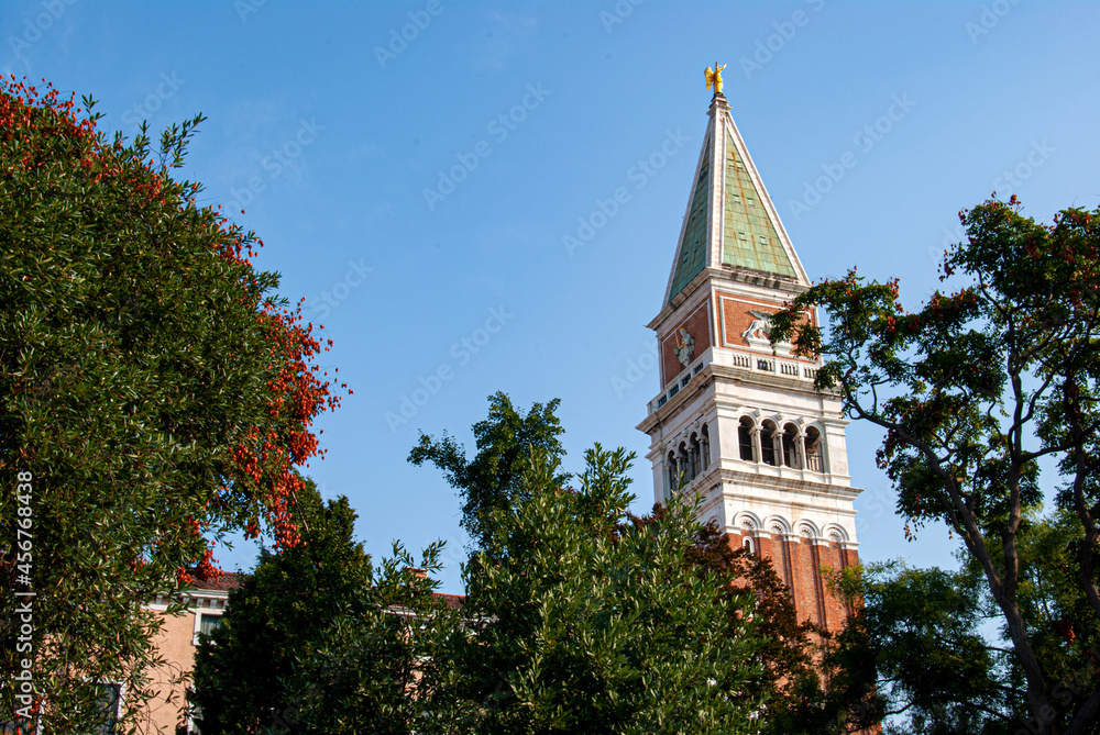 San Marco campanile behind trees