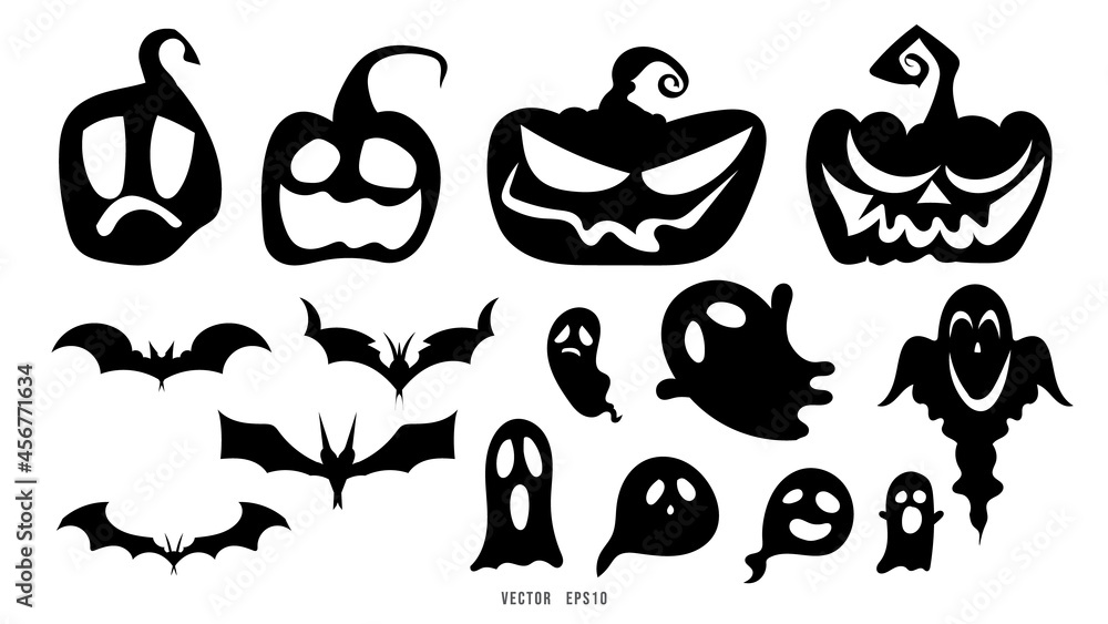 Set of Halloween elements in Halloween day ,for content online or banner for your website and template , Flat Modern design , illustration Vector EPS 10 Set of Halloween elements in Halloween day ,for content online or banner for your website and template , Flat Modern design , illustration Vector EPS 10