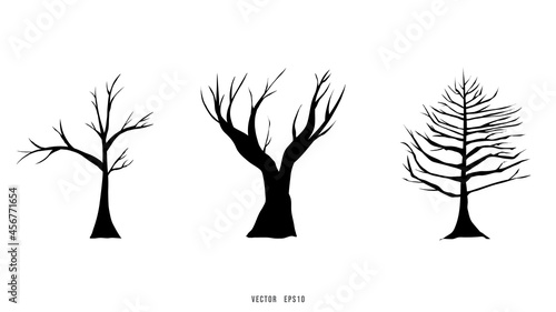 Tree sets used in various ,isolated on white background , Flat Modern design , illustration Vector EPS 10