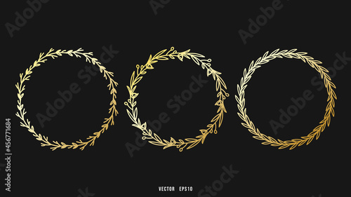 Expensive and luxurious Frame gold leaf pattern template. Used to decorate cards or posters , Flat Modern design , illustration Vector EPS 10