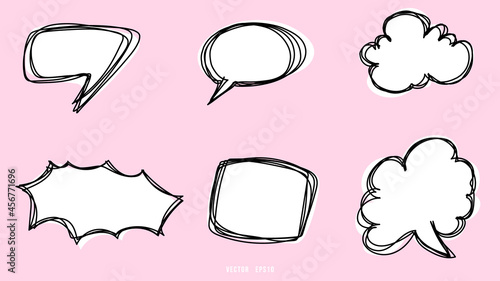 Set of dialog boxes different variants  hand drawn , Flat Modern design , illustration Vector EPS 10