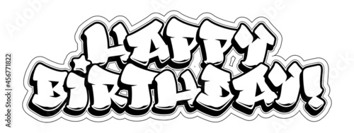 Canvas Print Happy Birthday Graffiti congratulation card