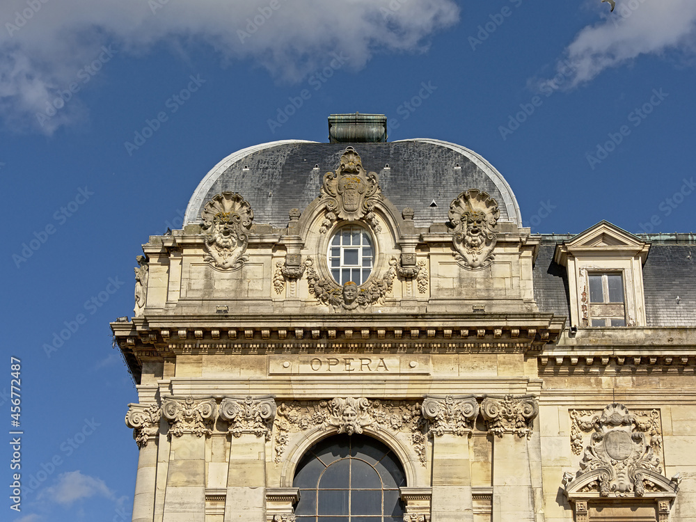 Obraz premium Detail of the opera house of Calais, France in neoclassical style on a sunny day 