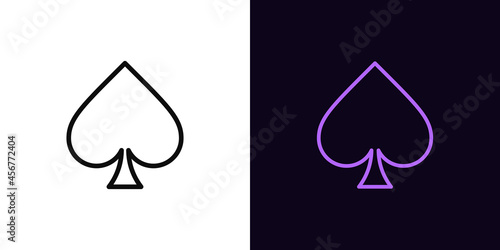 Outline spade suit icon, with editable stroke Fototapet