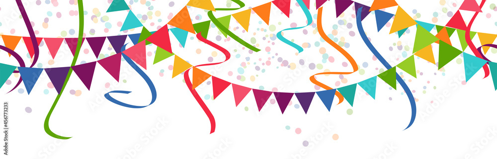 seamless colored garlands and streamers party background seamless colored garlands and streamers party background
