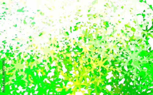 Light Green, Yellow vector backdrop with memphis shapes.