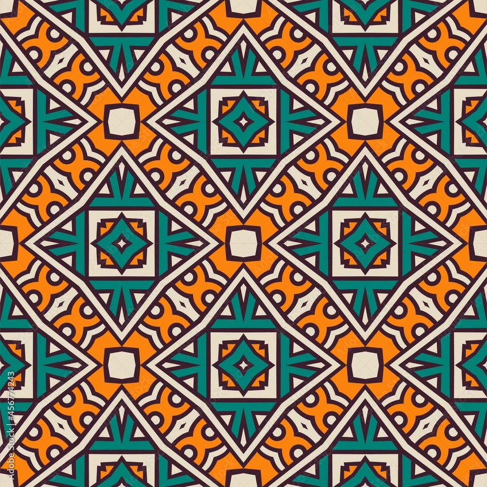 Obraz premium Pattern abstract shape colors. Simple seamless ornament background