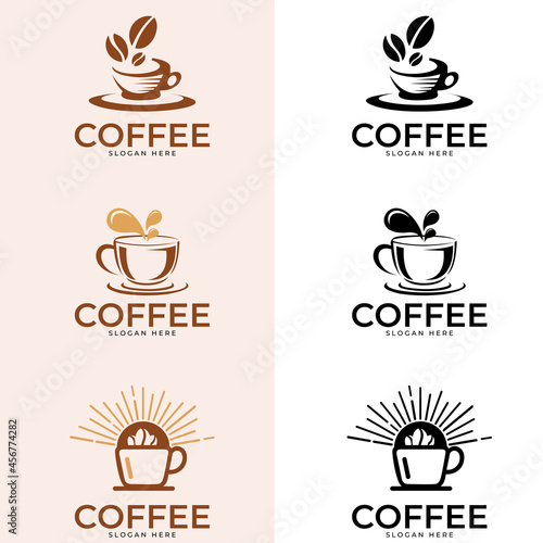 Coffee shop logo. Coffee Logo. Set of modern vintage coffee shop logos. Vector illustration.