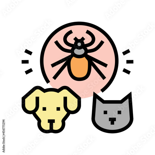 mite on animal body color icon vector. mite on animal body sign. isolated symbol illustration photo