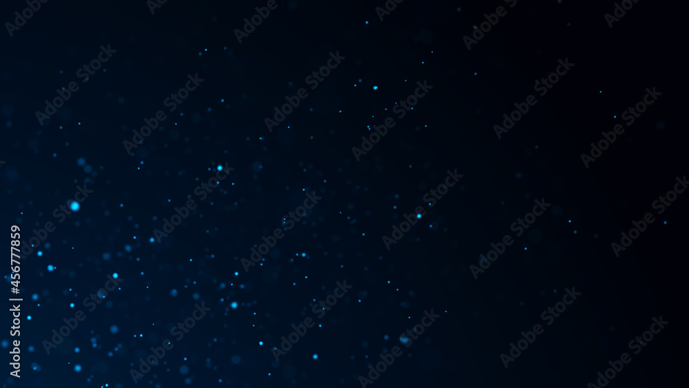 Obraz premium Dust particle glow. Energy flow on a black background. Abstract background of particles. 3D rendering.