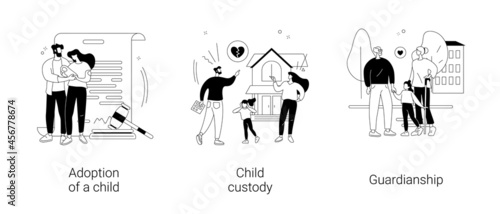 Parenting abstract concept vector illustrations.