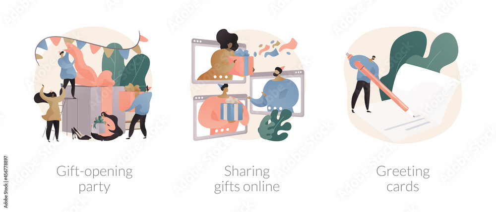 Fototapeta premium Holiday celebration abstract concept vector illustrations.