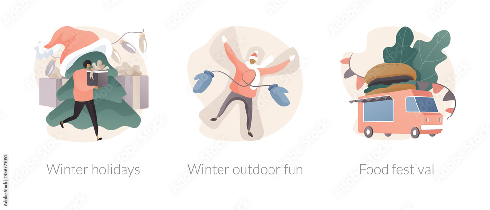 Family time outdoors abstract concept vector illustrations. Family time outdoors abstract concept vector illustrations.
