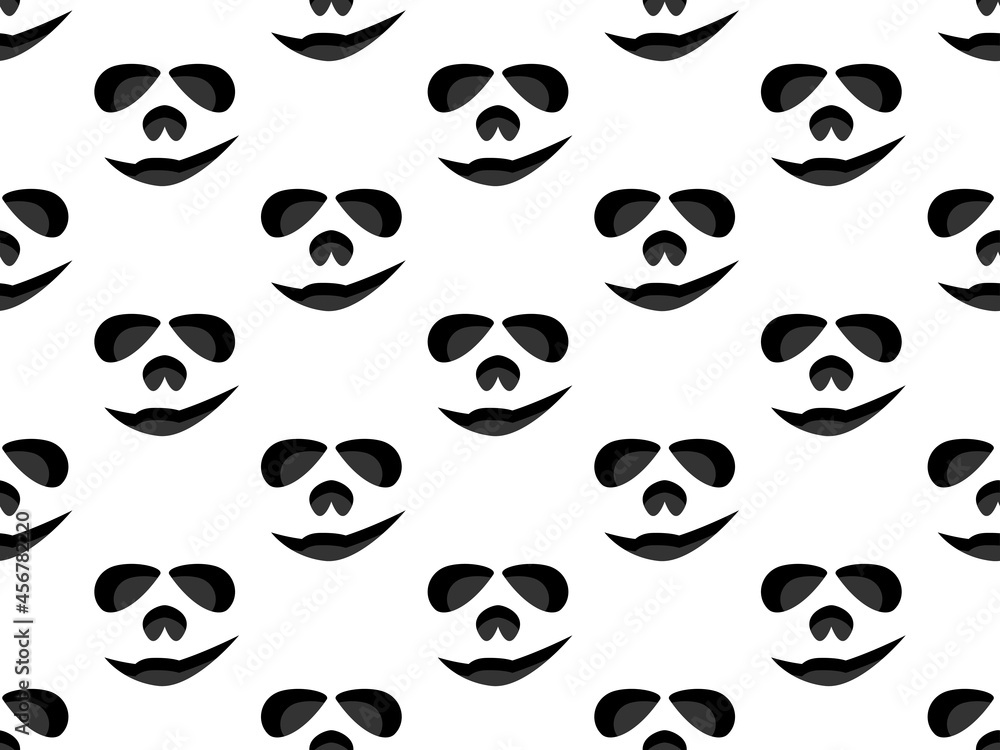 Fototapeta premium Scary face seamless pattern. Spooky halloween face with evil scary eyes. Ghost mask. Festive background design for banners and posters, wrapping paper and promotional items. Vector illustration