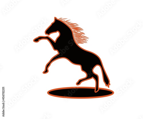 Horse symbol logo in prancing style.