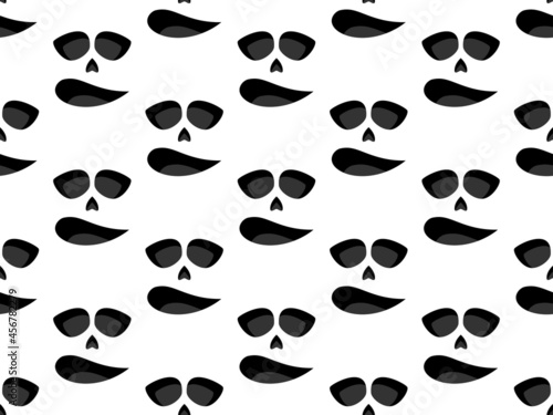 Scary face seamless pattern. Spooky halloween face with evil scary eyes. Ghost mask. Festive background design for banners and posters, wrapping paper and promotional items. Vector illustration