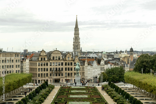 Bruges, Belgium. September 30, 2019: Panoramic landscape and view of the European Quarter. © camaralucida1